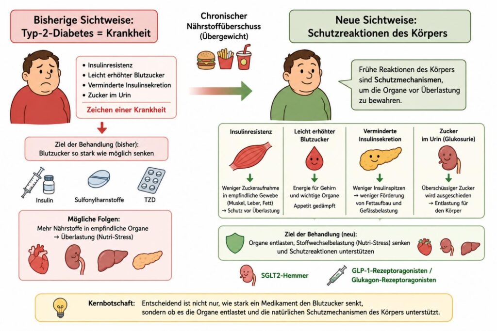 Schutzreaktion anstatt Krankheit: Die alte und neue Sichtweise auf Typ-2-Diabetes im Überblick.