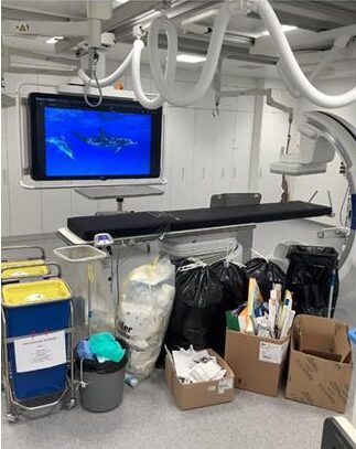Ende eines Arbeitstages in der Interventionellen Radiologie: 29 Kilogramm Abfall sind angefallen. Foto: KSB